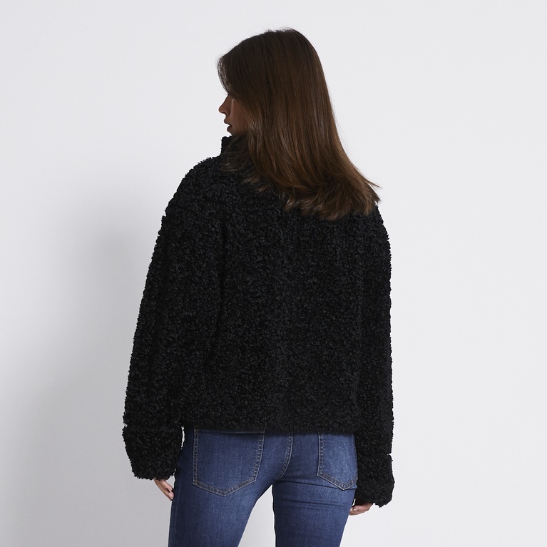 Faux fur jacket "Sandra" Black